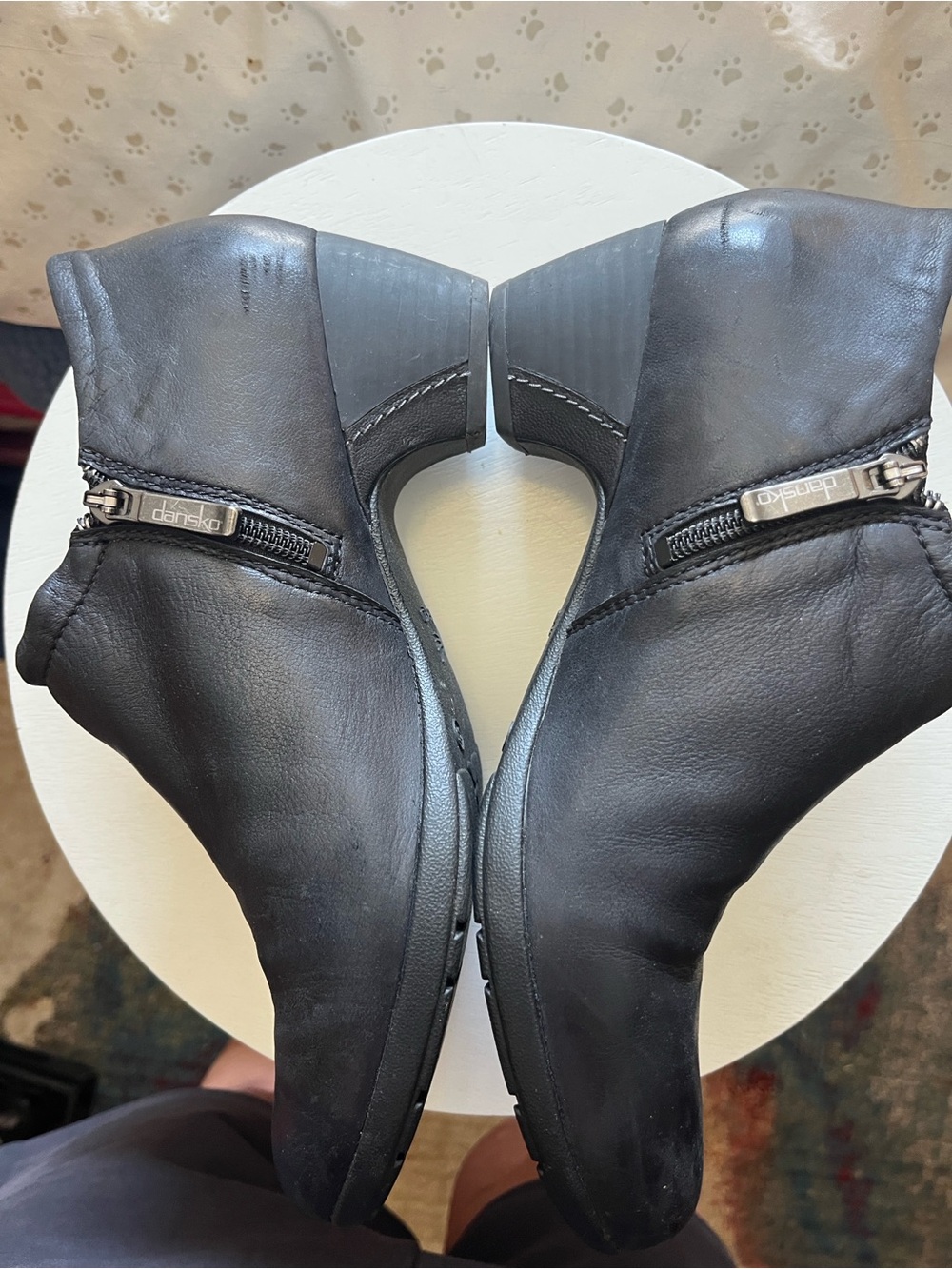 Dansko-Debbie Burnished Nubuck Black Leather AnkleBootie - Picture 7 of 13